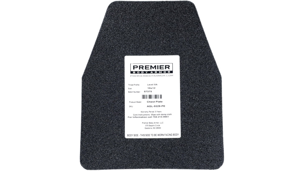 Premier Body Armor Agile PE Plate, Black, FOR-9329-PE