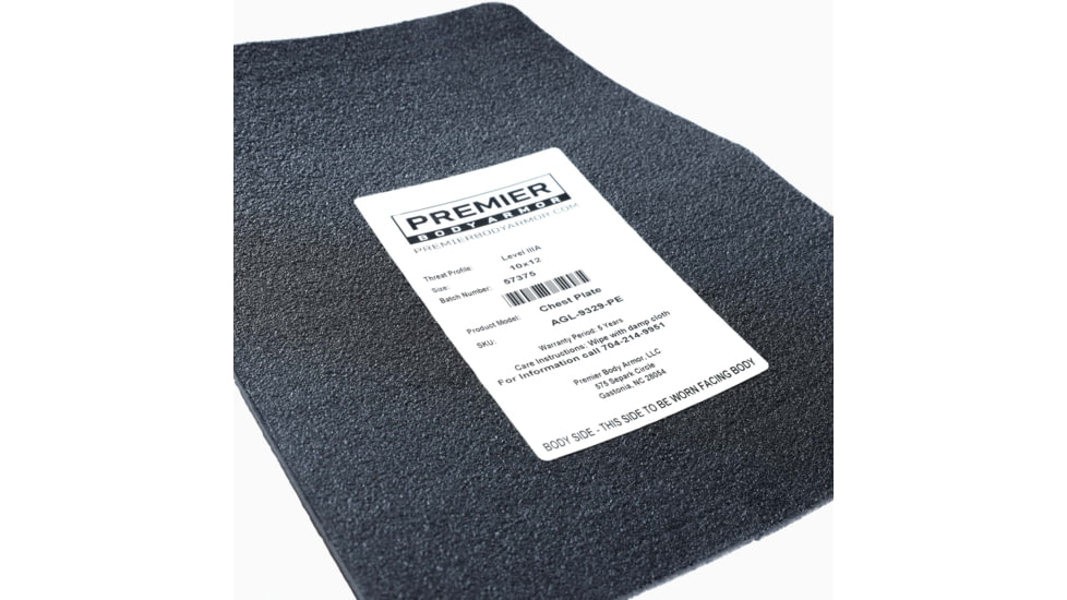 Premier Body Armor Agile PE Plate, Black, FOR-9329-PE