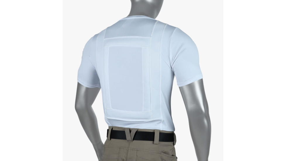 Premier Body Armor Everyday Armor T-Shirt w/ Two Level IIIA Armor Panels, 7.75x12.75 inch, White, Small, EAT-WHITE-S-SP-9099