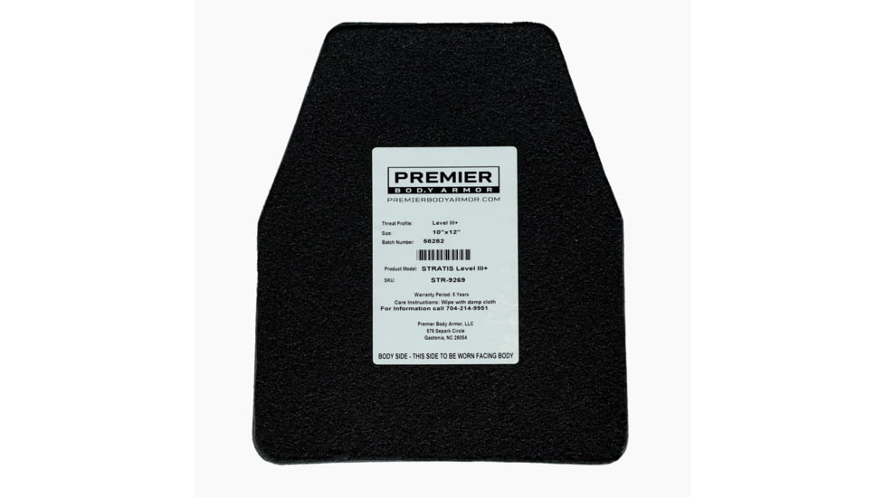 Premier Body Armor Stratis Level III+ MC Plate Carriers, Black, 10x12 inch, STR-9269