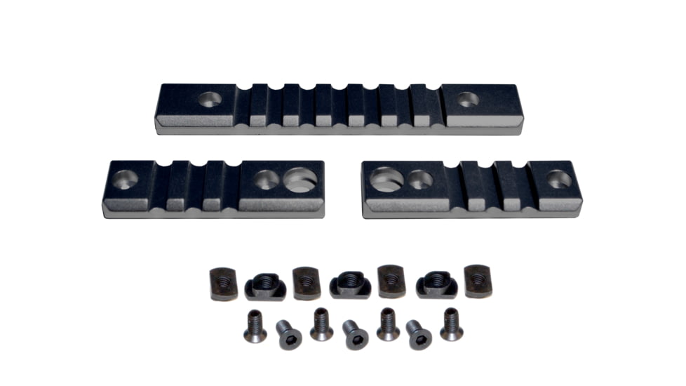 Presma 2 Pcs 3 Slot 1 7 Slot Picatinny Rail Section Kit for M-LOK Style Slots, with Sling Swivel Adapter, Black, RLMLK1
