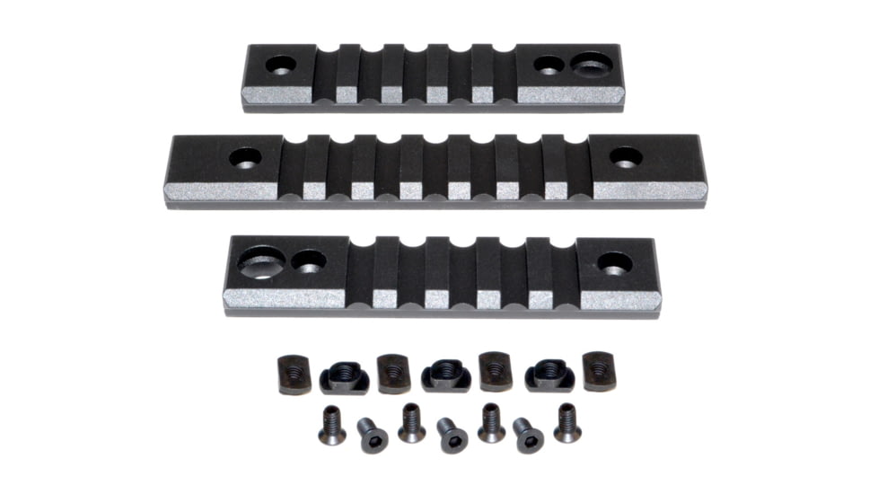Presma 2 Pcs 5 Slot 1 7 Slot Picatinny Rail Section Kit for M-LOK Style Slots, with Sling Swivel Adapter, Black, RLMLK2