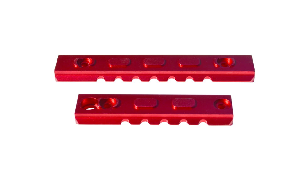 Presma 2 Pcs 5 Slot 1 7 Slot Picatinny Rail Section Kit for M-LOK Style Slots, with Sling Swivel Adapter, Red, RLMLK2-R