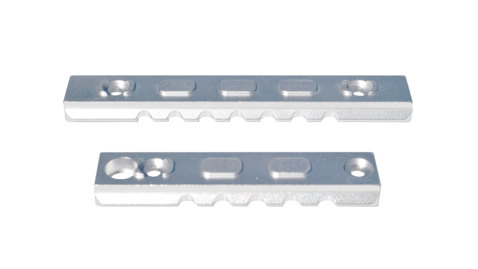 Presma 2 Pcs 5 Slot 1 7 Slot Picatinny Rail Section Kit for M-LOK Style Slots, with Sling Swivel Adapter, Silver, RLMLK2-S