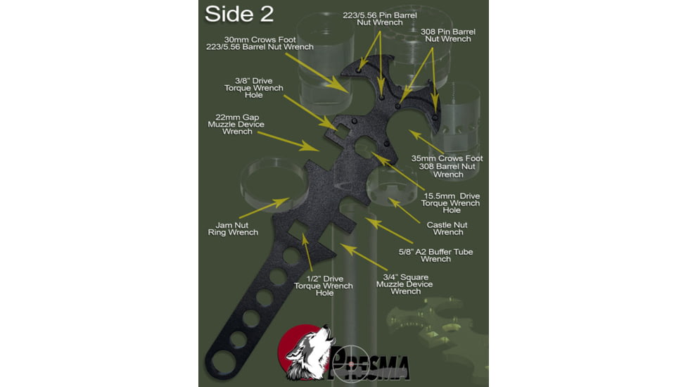 Presma .223/.308 Dual COMBO Wrench for Gunsmith Armorers Tool for Free Float Barrel Nuts, Black, ARTL23