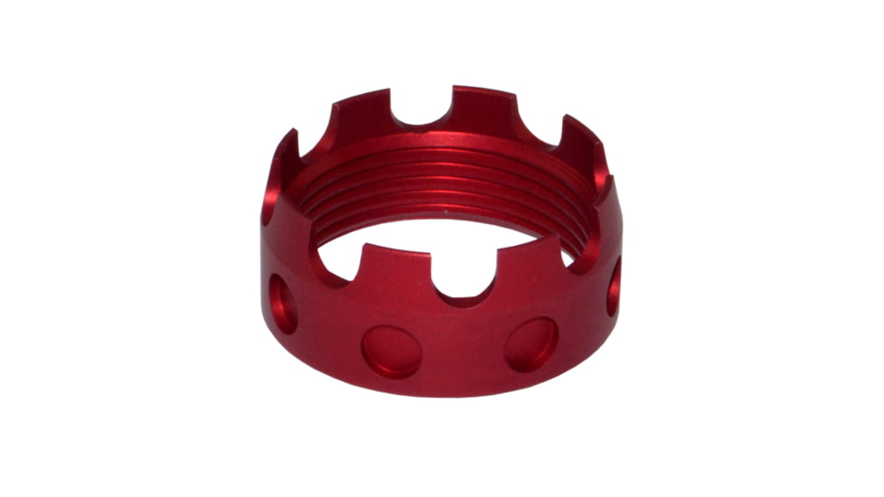Presma Aluminum Castle Nut for .223/5.56/.308 Buffer Tube Receiver End Plates, Red, ABNT03-R