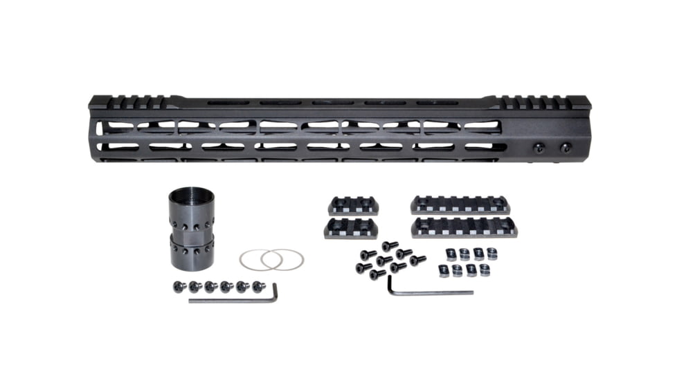 Presma AR-10 LR 308 Super Light M-LOK Series Free Float Handguards with Partial Top Rail, 15in DPMS Low Profile, Black, M38MP/L15