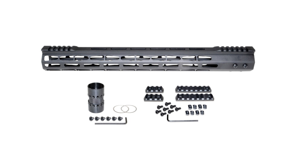 Presma AR-10 LR 308 Super Light M-LOK Series Free Float Handguards with Partial Top Rail, 17in DPMS Low Profile, Black, M38MP/L17