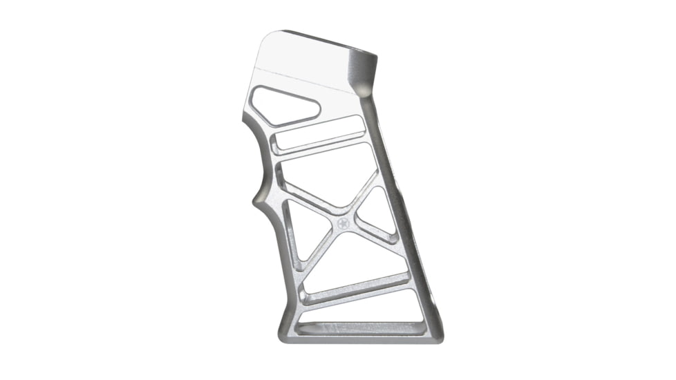 Presma AR Lightweight Skeletonized Rear Pistol Style Grip, Silver, GP26-S