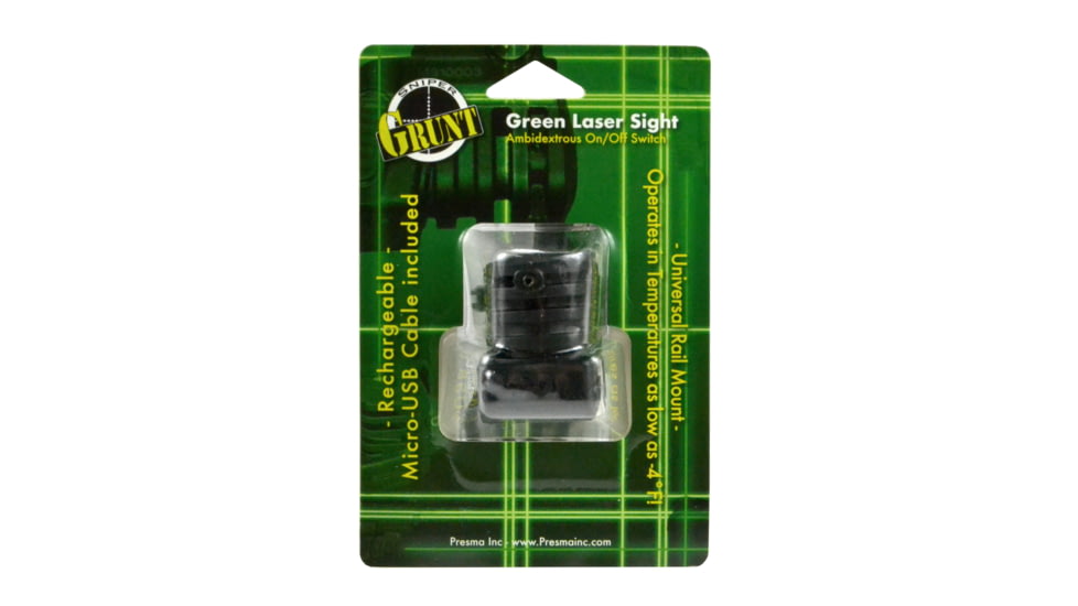 Presma Compact Green Laser Sight for Picatinny Rails, with Ambidextrous On/Off Switch, Black, LSG01
