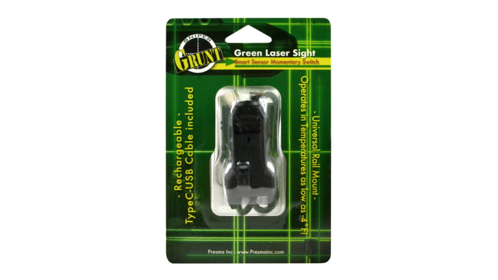 Presma Compact Green Laser Sight for Picatinny Rails, with Smart Sensor Momentary Switch, Black, LSG02
