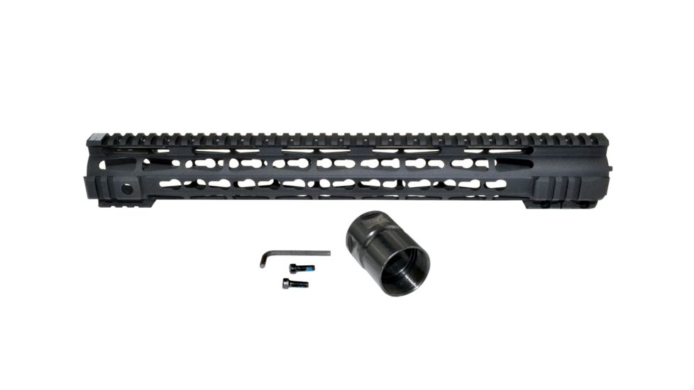 Presma Jackal 16.5in AR-15 .223.5.56 Free Float KeyMod Handguard, Super Slim ID 1.35in, 6061-T6 Aluminum Alloy w/ Steel Barrel Nut, Matte Black PRJA101