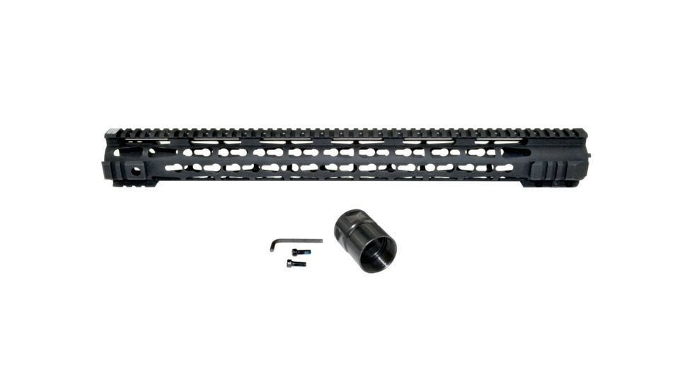 Presma Jackal 19.5in Extra Long AR-15 .223.5.56 Free Float KeyMod Handguard, Super Slim ID 1.35in, 6061-T6 Aluminum Alloy w/ Steel Barrel Nut, Matte Black PRJA111