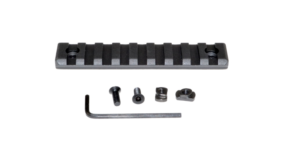 Presma Picatinny Rail Section for M-LOK Style Mounts, 9 Slot, Black, RL-ML9