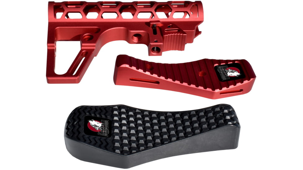 Presma Skeletonized 223/5.56/308 Buttstock Mil-Spec Tube, 6 Position, Red, AAST25-R