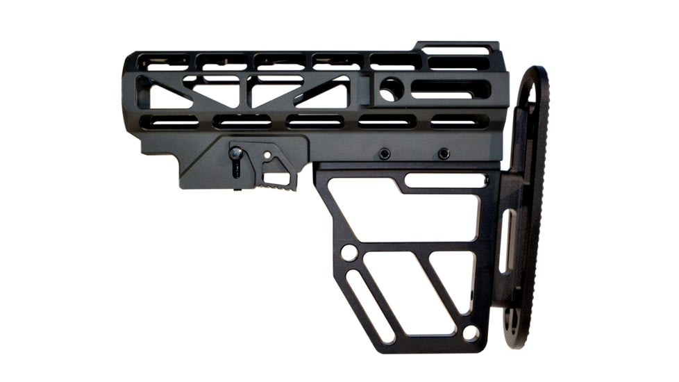 Presma Skeletonized Aluminum 6 Position Stock, Black, AAST22