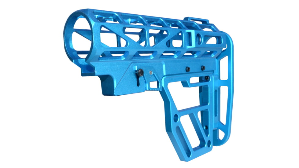 Presma Skeletonized Aluminum 6 Position Stock, Blue, AAST22-BL