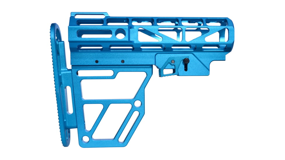 Presma Skeletonized Aluminum 6 Position Stock, Blue, AAST22-BL