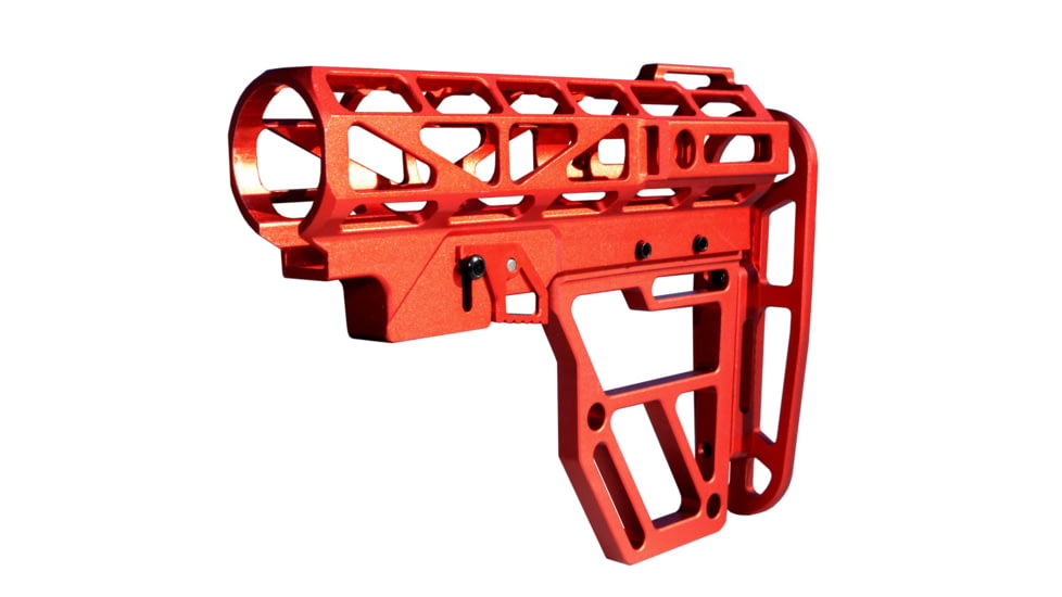 Presma Skeletonized Aluminum 6 Position Stock, Red, AAST22-R