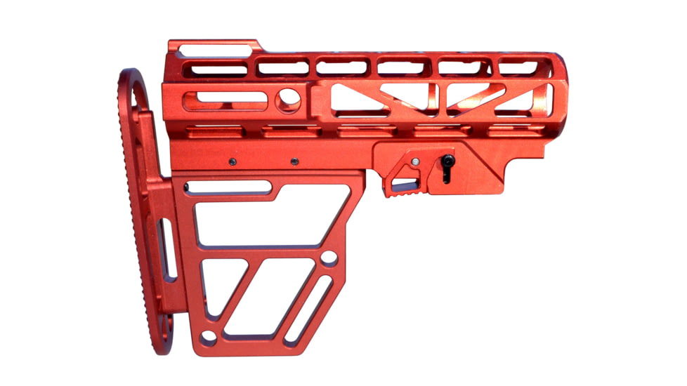 Presma Skeletonized Aluminum 6 Position Stock, Red, AAST22-R