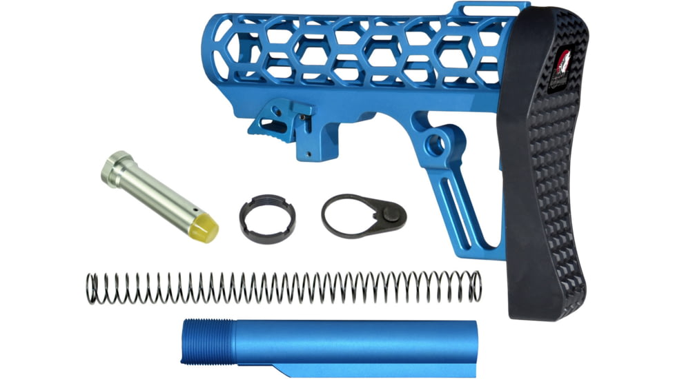 Presma Skeletonized Mil-Spec Stock Assembly, Blue, A25K-BL