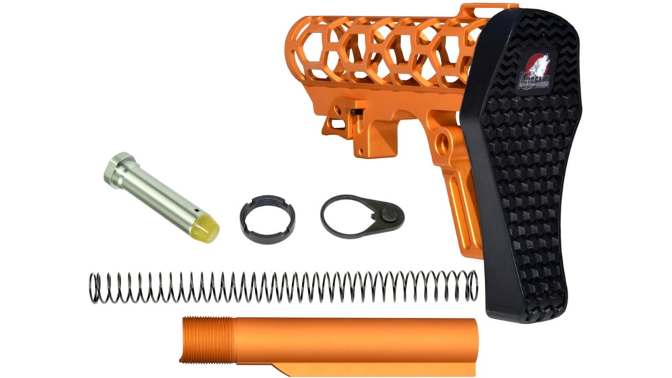 Presma Skeletonized Mil-Spec Stock Assembly, Orange, A25K-O