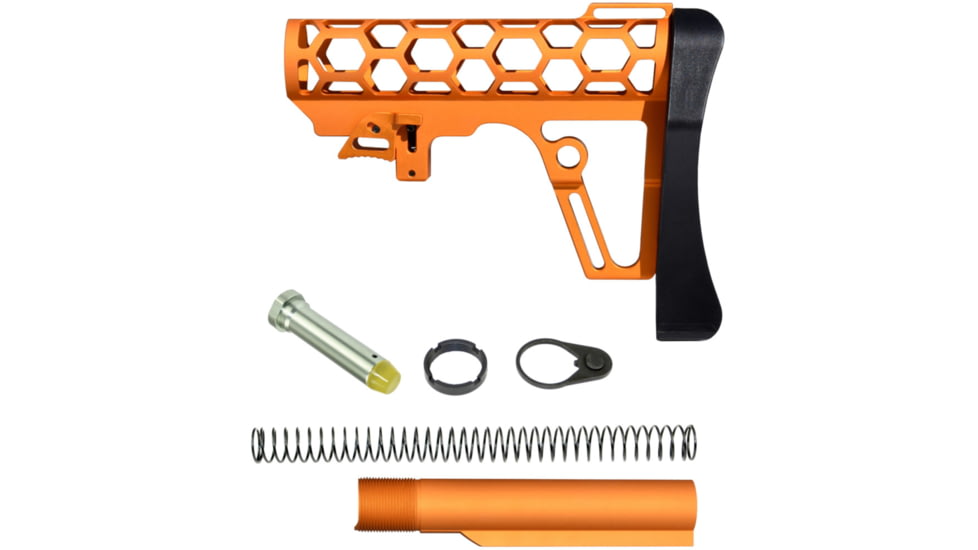 Presma Skeletonized Mil-Spec Stock Assembly, Orange, A25K-O