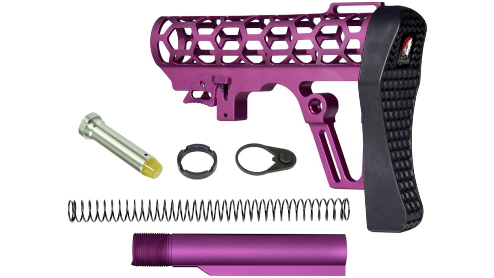 Presma Skeletonized Mil-Spec Stock Assembly, Purple, A25K-PUR