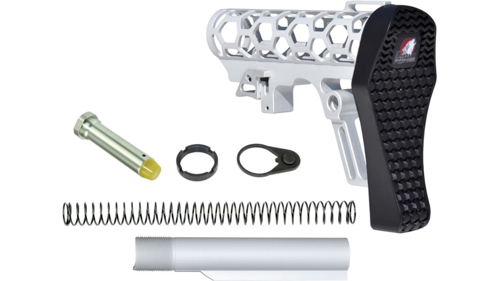 Presma Skeletonized Mil-Spec Stock Assembly, Silver, A25K-S