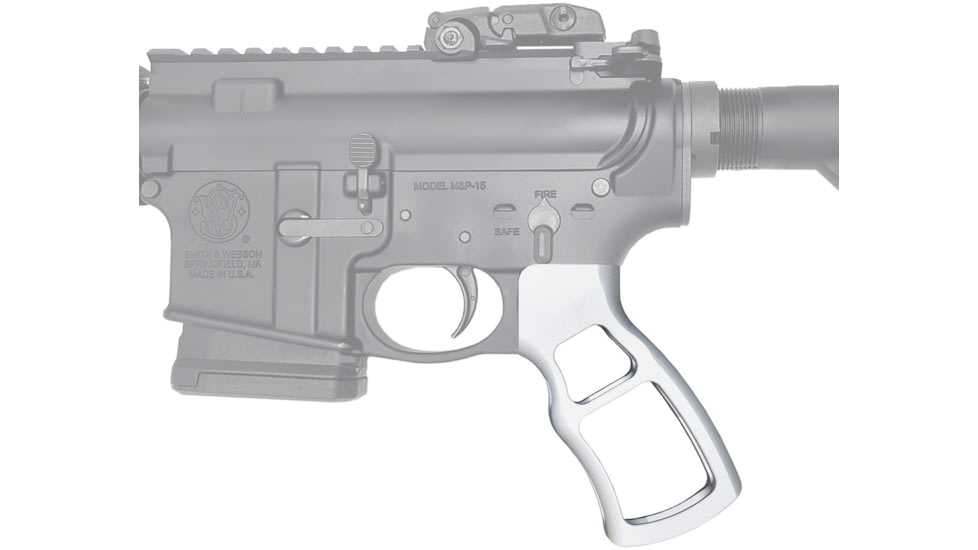 Presma Skeletonized Rear Pistol Grip for AR15, AR-10 LR-308, Silver, GP30-S