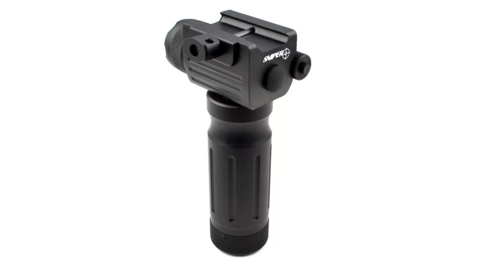 Sniper CREE Q5 LED 260 Lumens Flashlight with Red 5mw Laser Sight Combo and Holding System, Black, GPRL01