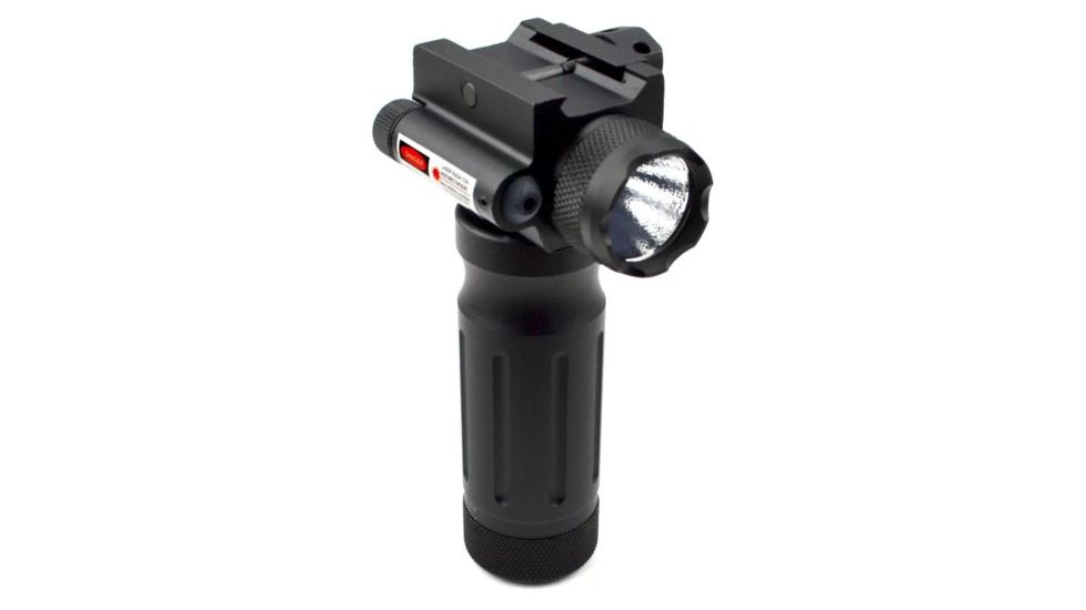 Sniper CREE Q5 LED 260 Lumens Flashlight with Red 5mw Laser Sight Combo and Holding System, Black, GPRL01