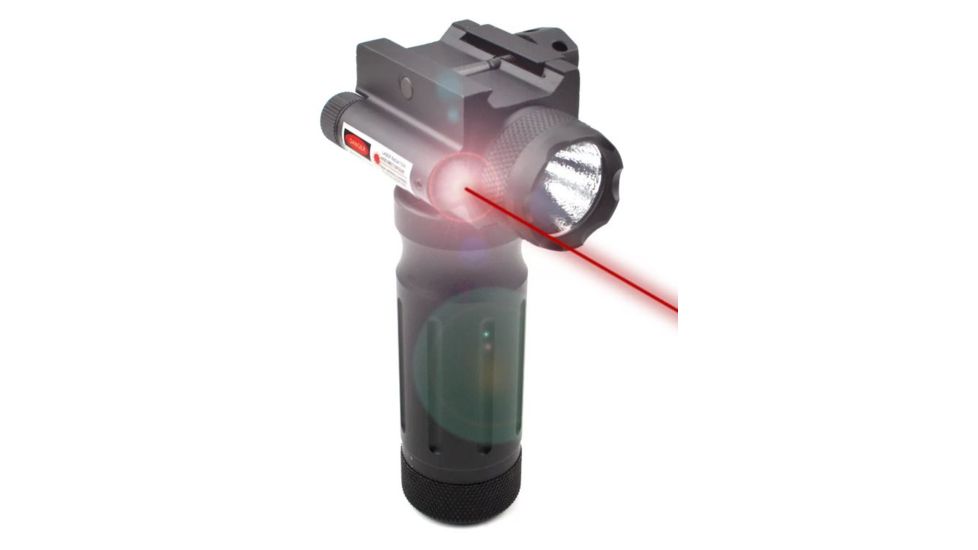 Sniper CREE Q5 LED 260 Lumens Flashlight with Red 5mw Laser Sight Combo and Holding System, Black, GPRL01