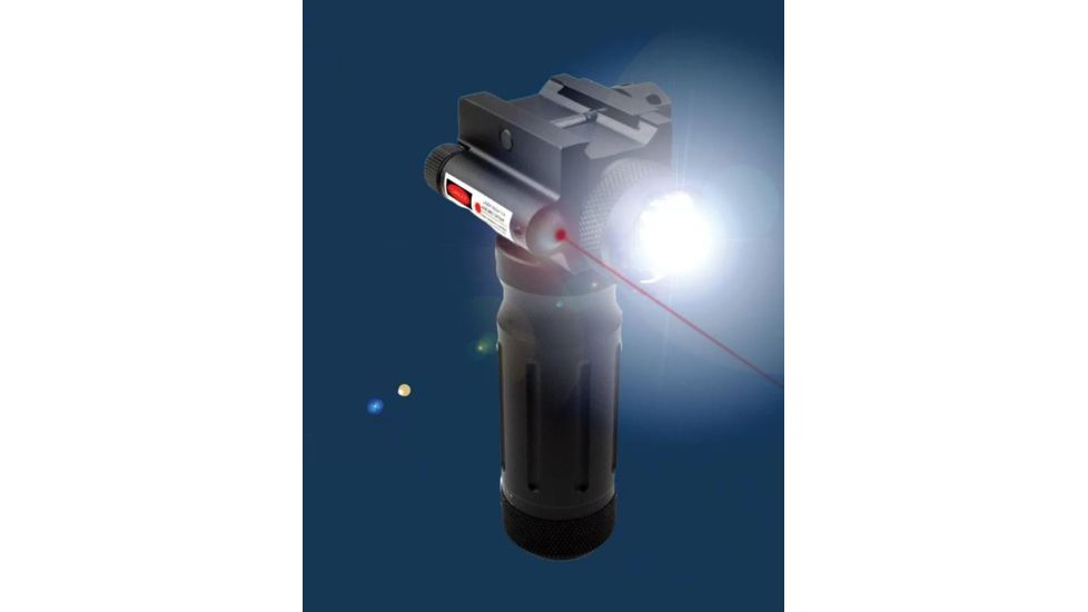 Sniper CREE Q5 LED 260 Lumens Flashlight with Red 5mw Laser Sight Combo and Holding System, Black, GPRL01