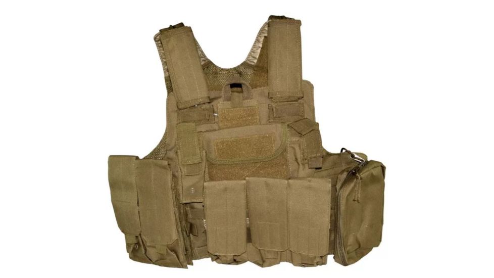 Sniper Cross Draw Tactical Multi Function Vest, Tan, ASVT02-T
