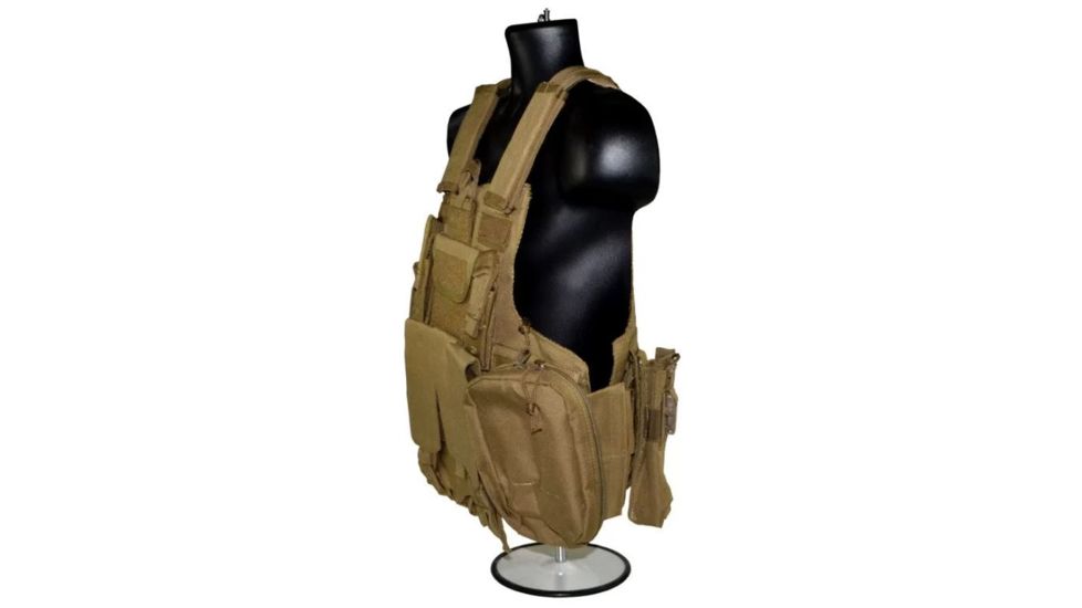 Sniper Cross Draw Tactical Multi Function Vest, Tan, ASVT02-T
