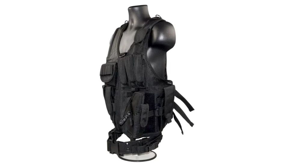 Sniper Tactical Multi Function Molle Plate Vest with Carrier for Bullet Clips/Bullets with Pouch, Black, ASVT01-B