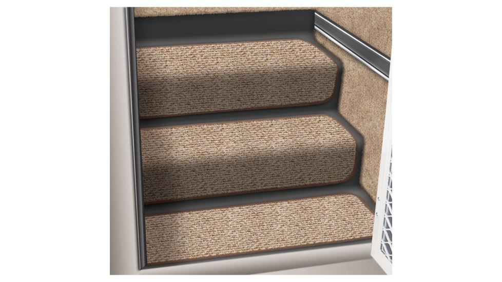 Prest-O-Fit 5-3088 Decorian Step Huggers RV Landing Step Rug - 10in x 23.5in, Sandstone, 32264