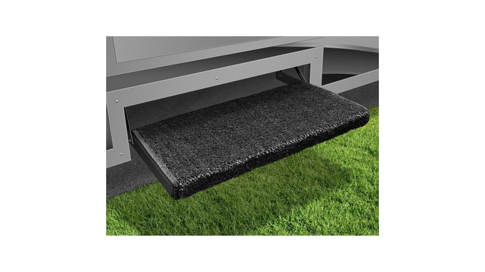 Prest-O-Fit Jumbo Wraparound+Plus RV Step Rug - 23in, Black, 2-0050
