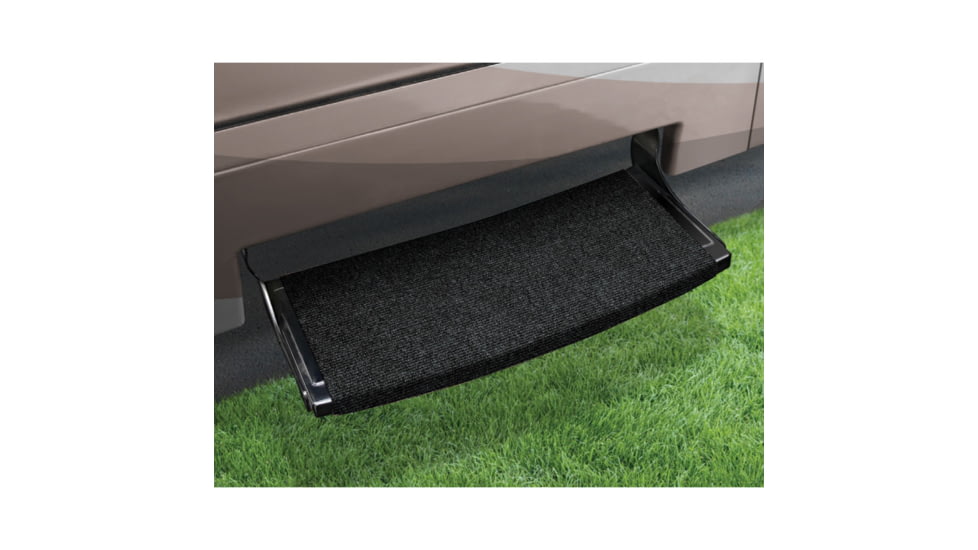 Prest-O-Fit Outrigger Radius Xt Curved RV Step Rug, Black Onyx, 22in, 2-0384
