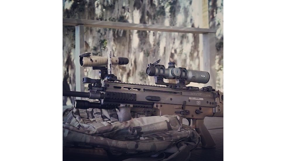 Pride Fowler Industries RR-Evolution-3G Rifle Scope, 1-6x24mm, 30mm Tube, First Focal Plane, Red Illumination, Rapid Reticle 3G BDC Reticle, Green, RR007-FDE