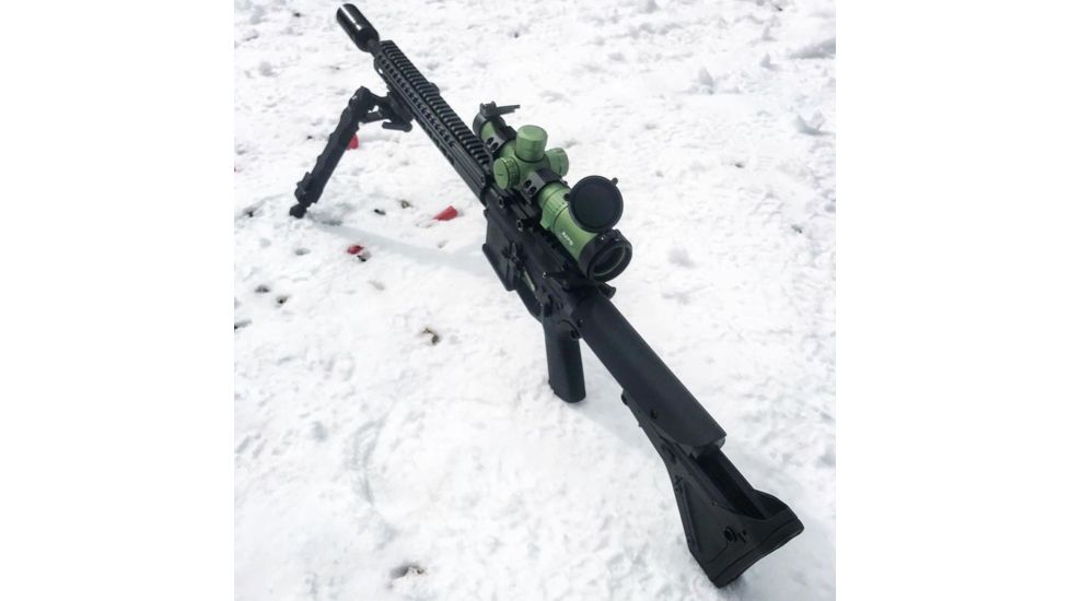 Pride Fowler Industries RR-Evolution-3G Rifle Scope, 1-6x24mm, 30mm Tube, First Focal Plane, Red Illumination, Rapid Reticle 3G BDC Reticle, Green, RR007-FDE