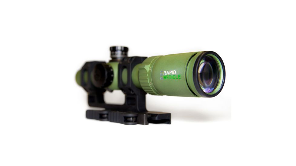 Pride Fowler Industries RR-Evolution-3G Rifle Scope, 1-6x24mm, 30mm Tube, First Focal Plane, Red Illumination, Rapid Reticle 3G BDC Reticle, Green, RR007-FDE