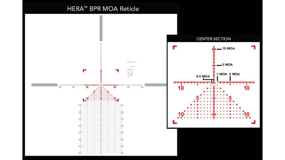Primary Arms SLx 3-18x50mm First Focal Plane Rifle Scope - Illuminated Hera BPR MOA Reticle, Black, 3-18X50 mm, PA3-18X50FFP-HERA-BPR-MOA