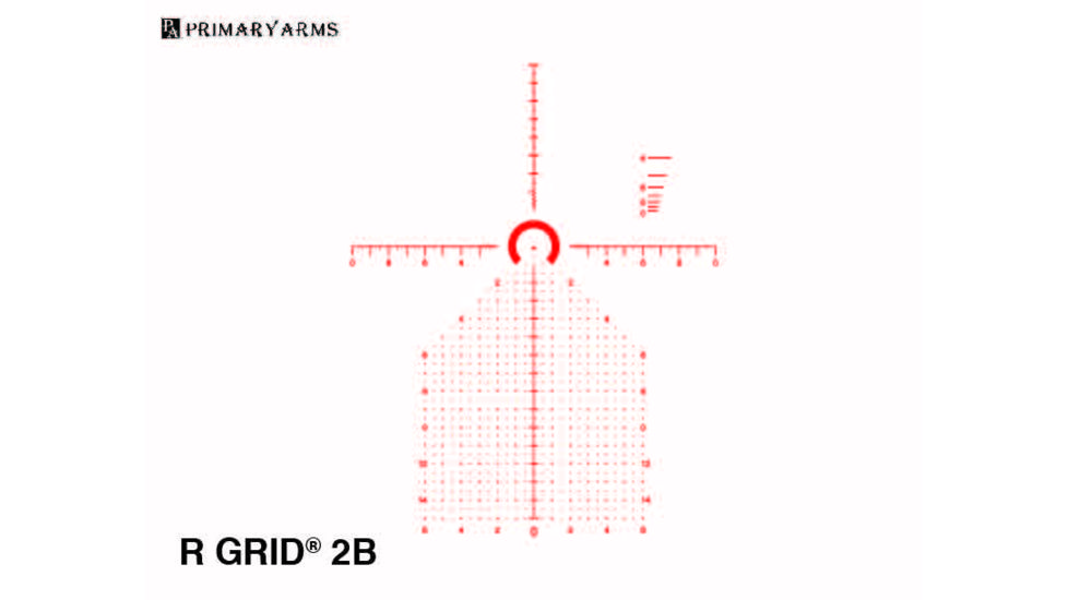 Primary Arms SLx 4-14X44mm First Focal Plane Rifle Scope - Illuminated R-Grid 2B Reticle, Black, 4-14X44 mm, PA4-14X44FFP-R-GRID-2B
