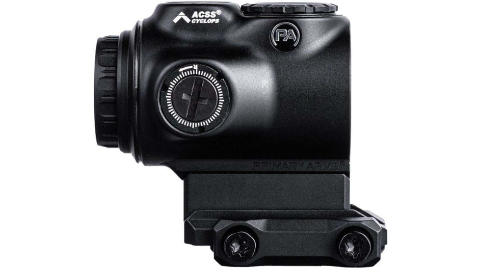 Primary Arms GLx MicroPrism Prismatic Red Dot Sight, 1x, Illuminated Red ACSS Cyclops Gen 3 Reticle, Black, 710071