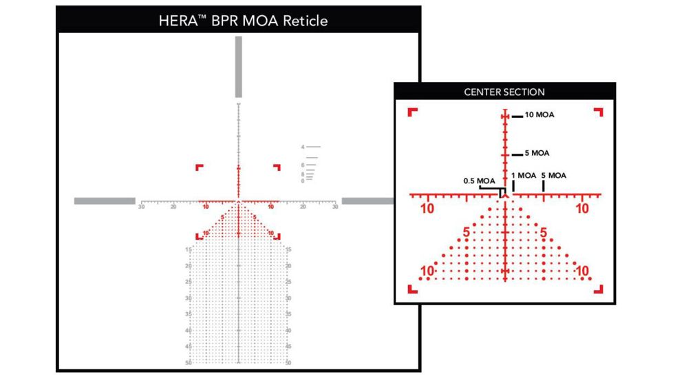 Primary Arms GLx4 6-24x50 FFP Rifle Scope w/ Hera-BPR-MOA Reticle, Black, 610066