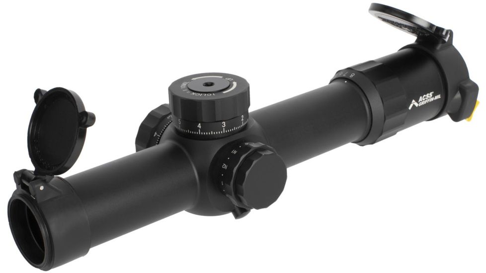 Primary Arms Platinum Series 1-8X24mm FFP Rifle Scope - Illuminated ACSS Griffin MIL Reticle, Black, PAPLX8-1-8X24F-GRIF-MIL
