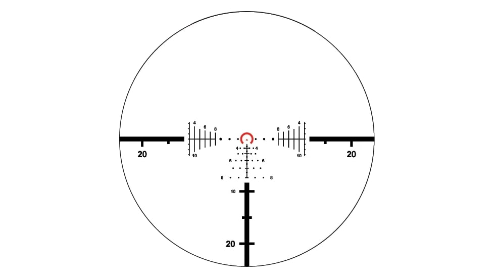 Primary Arms PLx Gen II Compact RDB 1-8x24mm 30mm Tube Rifle Scope, First Focal Plane, ACSS Raptor Yard 5.56/.308 Reticle, Black, 610210
