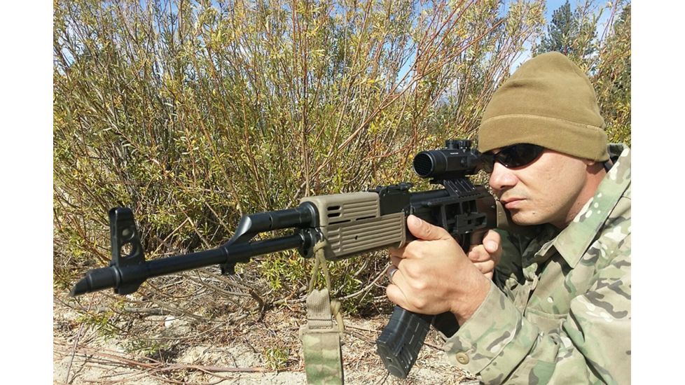 Primary Arms SLx 4X Compact Prism Scope with the Patented 7.62X39/300BO ACSS Reticle, Black PAC4XAK300BO